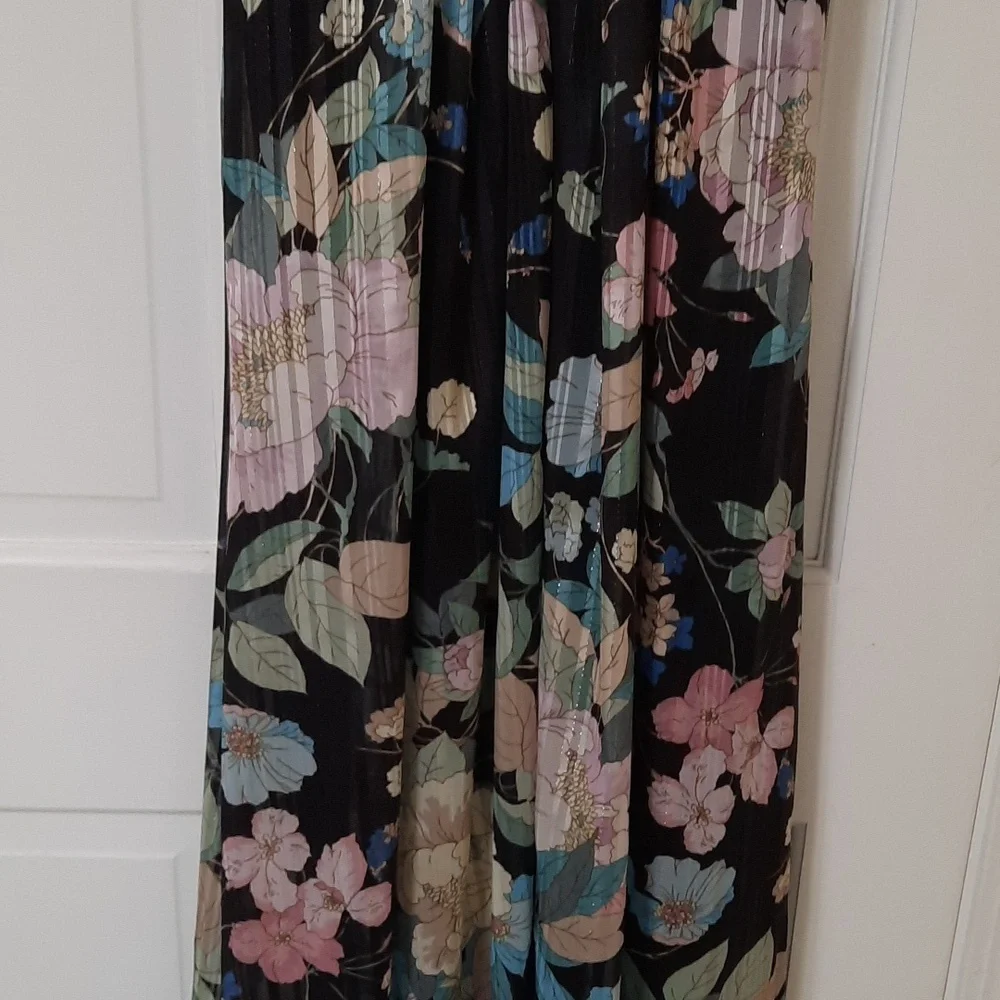 Adrianna Papell Floral Maxi Dress - Black and Blue - Picture 10 of 16